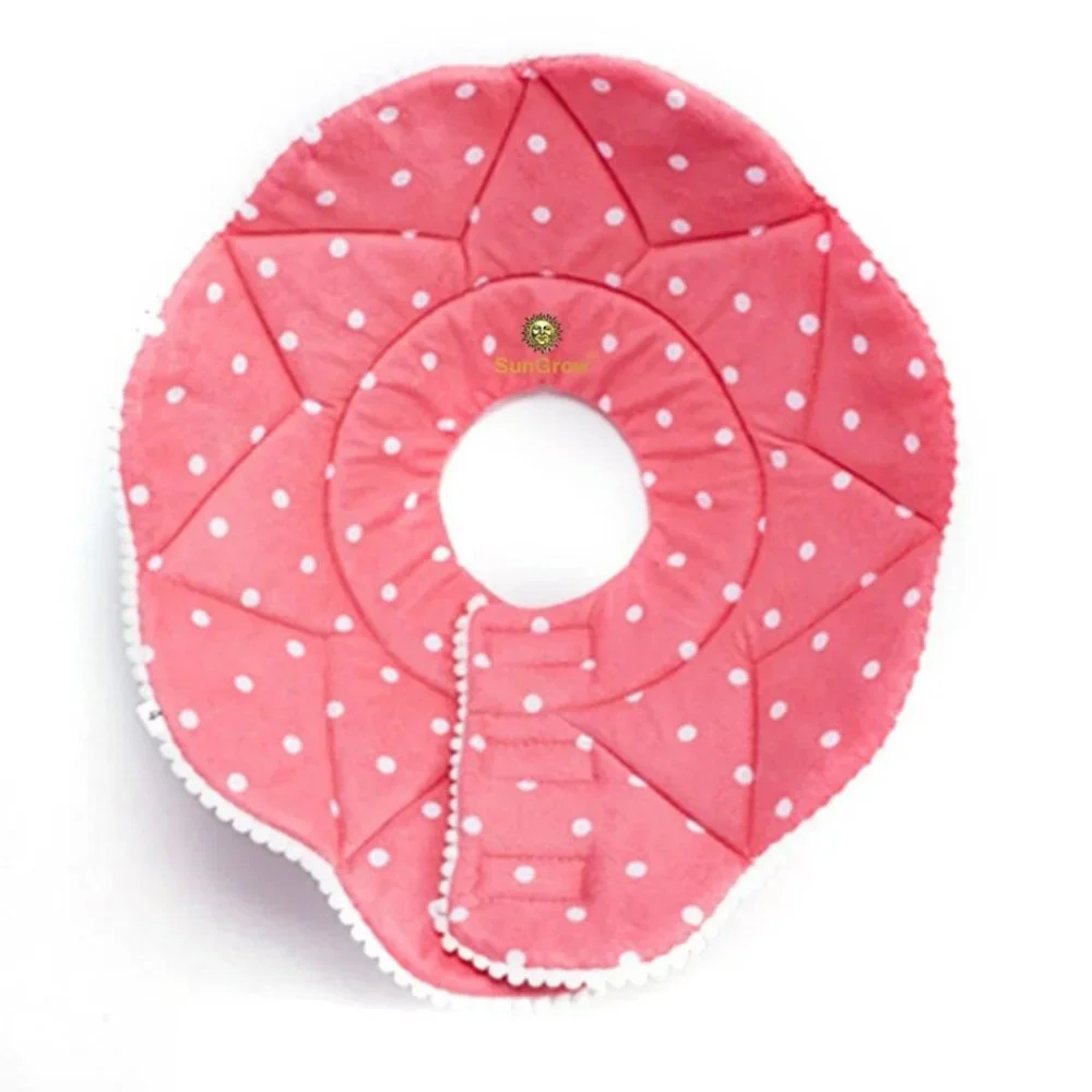 SunGrow Polka Dot Pet Soft Adjustable Recovery Cone | NWT | M | Pink White